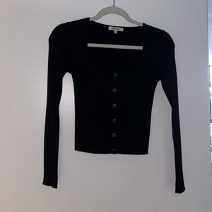 Black button up sweater